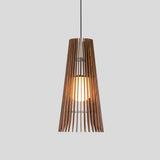 Lex Pendant Light by Cerno, Large (Lex 28), walnut slats with textured black accents