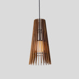 Lex Pendant Light by Cerno, Small (Lex 19), walnut slats with textured black accents - alternate view