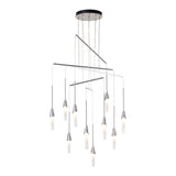 Lilium 10-Light Mobile Chandelier, shown in Sterling, Standard, by Hubbardton Forge