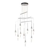 Lilium 10-Light Mobile Chandelier, shown in Sterling, Standard, by Hubbardton Forge