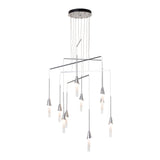 Lilium 10-Light Mobile Chandelier, shown in Sterling, Standard, by Hubbardton Forge