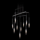 Lilium 10-Light Mobile Chandelier detail in Sterling, Standard, by Hubbardton Forge