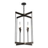 Lilium 4-Light Chandelier, shown in Oil Rubbed Bronze, by Hubbardton Forge