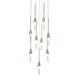 Lilium 9-Light Round Chandelier, shown in Sterling, Standard, by Hubbardton Forge