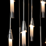 Lilium 9-Light Round Chandelier detail in Sterling, Standard, by Hubbardton Forge