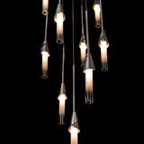 Lilium 9-Light Round Chandelier detail in Sterling, Standard, by Hubbardton Forge