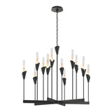 Lilium Chandelier 12 Light in Black by Hubbardton Forge