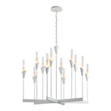 Lilium Chandelier 12 Light in White by Hubbardton Forge