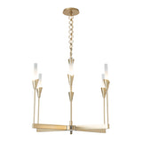 Lilium Chandelier 6 Light, shown in Modern Brass, by Hubbardton Forge