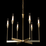 Lilium Chandelier 6 Light detail in Modern Brass, by Hubbardton Forge