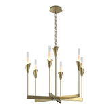 Lilium Chandelier 6 Light in Modern Brass by Hubbardton Forge