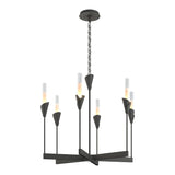 Lilium Chandelier 6 Light in Natural Iron by Hubbardton Forge
