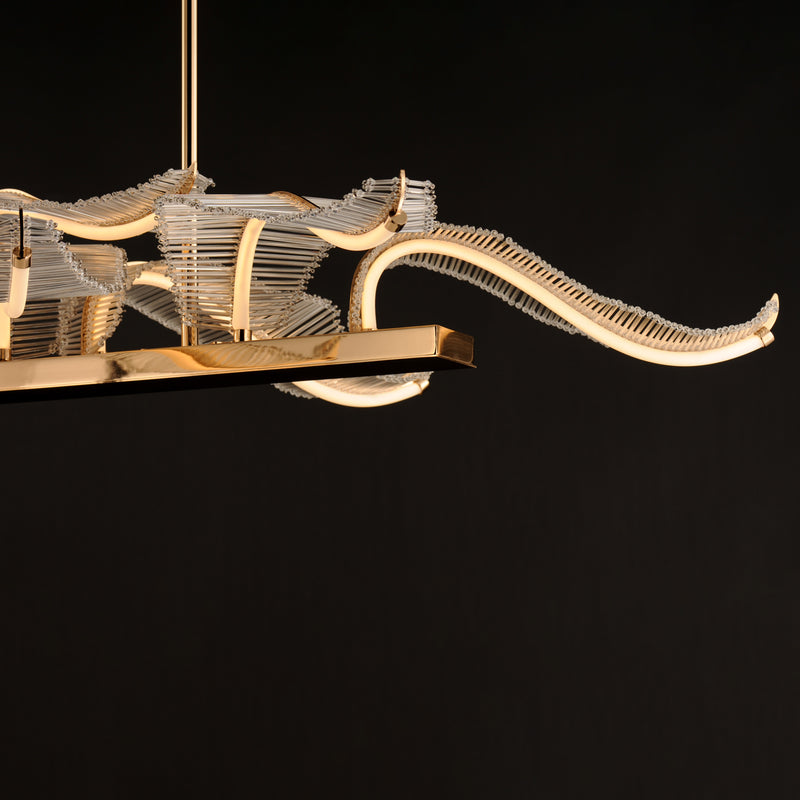 Lillet LED Linear Suspension Gold By Studio M Detailed View 1