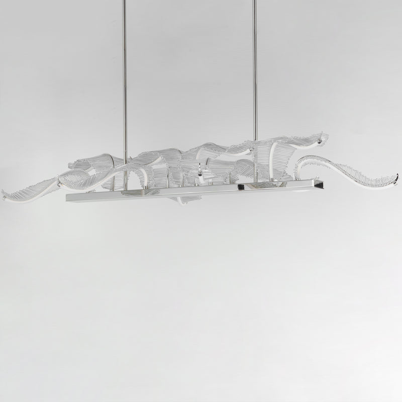 Lillet LED Linear Suspension Polished Nickel By Studio M Front View