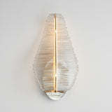 Lillet LED Wall Sconce Polished Nickel By Studio M Front View With Light
