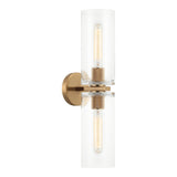Lincoln Vertical Wall Sconce Aged Gold Brass