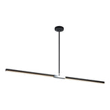 Lineare Pendant 49 inch / 2 Light Matte Black & Chrome