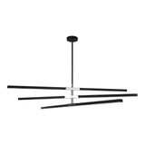 Lineare Pendant 49 inch / 6 Light Matte Black & Chrome
