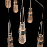 Link 10-Light Blown Glass Mobile Chandelier detail in Sterling, Clear Bubble Glass, Standard, by Hubbardton Forge