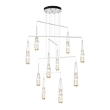 Link 10-Light Blown Glass Mobile Chandelier in White, Clear Bubble Glass, Standard by Hubbardton Forge