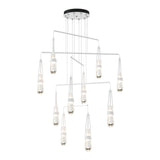 Link 10-Light Blown Glass Mobile Chandelier in White, Clear Glass with White Threading, Standard by Hubbardton Forge