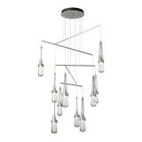 Link 10-Light Clear Glass Mobile Chandelier, shown in Vintage Platinum, Standard, by Hubbardton Forge