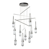 Link 10-Light Clear Glass Mobile Chandelier, shown in Vintage Platinum, Standard, by Hubbardton Forge