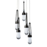 Link 5-Light Clear Glass Pendant, shown in Oil Rubbed Bronze, Standard, by Hubbardton Forge