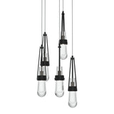 Link 5-Light Clear Glass Pendant in Black, Long by Hubbardton Forge