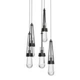 Link 5-Light Clear Glass Pendant in Ink, Standard by Hubbardton Forge