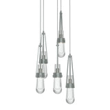 Link 5-Light Clear Glass Pendant in Vintage Platinum, Long by Hubbardton Forge