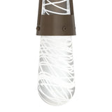 Link Blown Glass Low Voltage Mini Pendant in Bronze, Clear Glass with White Threading by Hubbardton Forge