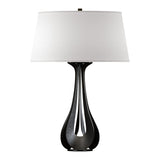 Lino Table Lamp in Black, Flax Shade by Hubbardton Forge