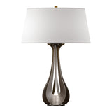 Lino Table Lamp in Bronze, Flax Shade by Hubbardton Forge