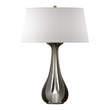 Lino Table Lamp in Dark Smoke, Flax Shade by Hubbardton Forge