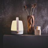 Lite-Up 2.0 Battery Table Lamp - Sand, on a sideboard