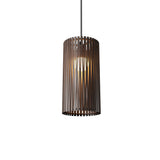 Living Hinges Narrow Drum Pendant By Accord, Color: American Walnut, Size: Small, Medium, ,| Casa Di Luce Lighting