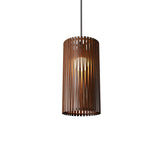 Living Hinges Narrow Drum Pendant By Accord, Color: Imbuia, Size: Small, Medium, ,| Casa Di Luce Lighting