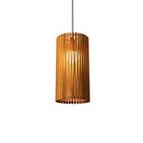 Living Hinges Narrow Drum Pendant By Accord, Color: Teak, Size: Small, Medium, ,| Casa Di Luce Lighting