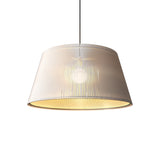Living Hinges Taper Drum Pendant By Accord Lighting, Finish: Iredescent White