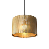 Living Hinges Wide Drum Pendant By Accord, Color: Organic Gold, ,| Casa Di Luce Lighting