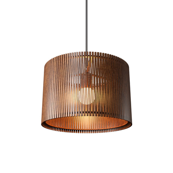 Living Hinges Wide Drum Pendant By Accord Lighting, Finish: Imbuia