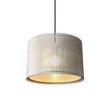 Living Hinges Wide Drum Pendant By Accord, Color: Organic White, ,| Casa Di Luce Lighting