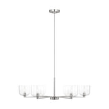 Lochdale Chandelier — 33 7/8", Clear Ribbed, Brushed Nickel