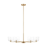 Lochdale Chandelier — 33 7/8", Clear Ribbed, Satin Brass