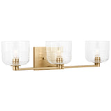 Lochdale Vanity Light 3 Lights Satin Brass By Visual Comfort Studio - Side View