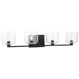 Lochdale Vanity Light 4 Lights Midnight Black By Visual Comfort Studio - Side View