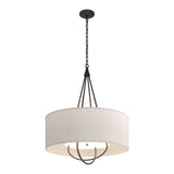 Loop Pendant in Black, Flax Shade, Bronze by Hubbardton Forge