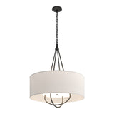 Loop Pendant in Black, Flax Shade, Dark Smoke by Hubbardton Forge