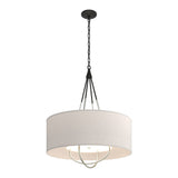 Loop Pendant in Black, Flax Shade, Sterling by Hubbardton Forge